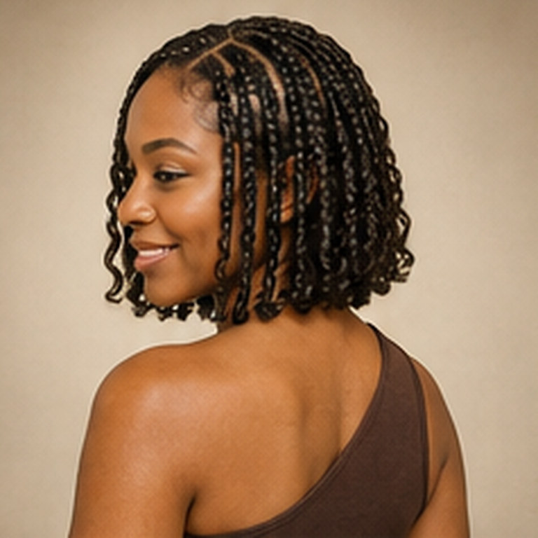 Boho Braids, eine Stärke, bis Nackenlänge