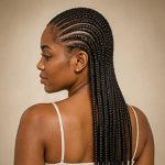 Cornrows mit Extensions, fein geflochten, lange Ausführung