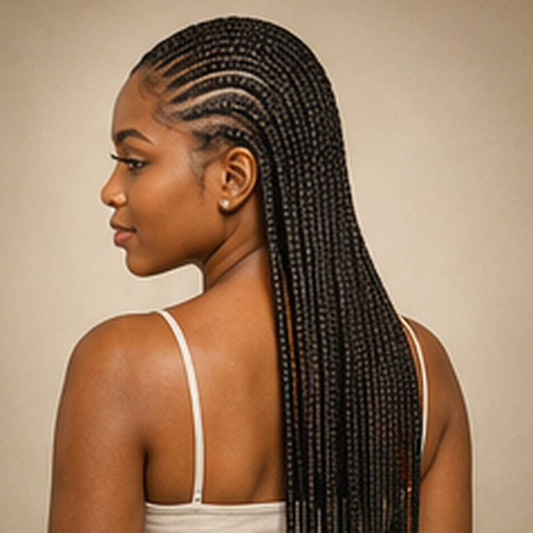 Ghana Braids, fein geflochten, lange Ausführung